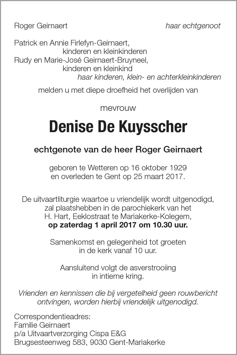 Denise De Kuysscher