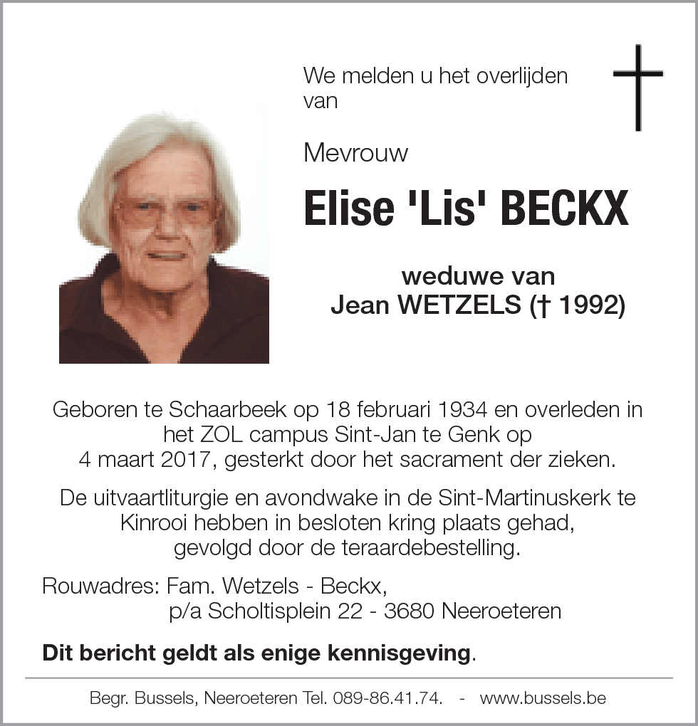 Elise 'Lis' BECKX
