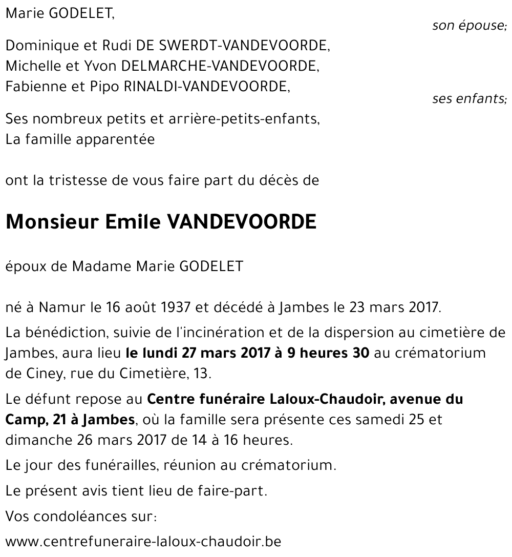 Emile VANDEVOORDE