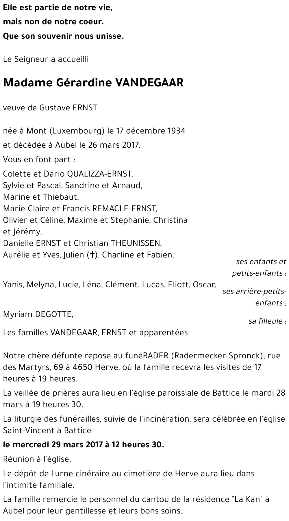 Gérardine VANDEGAAR