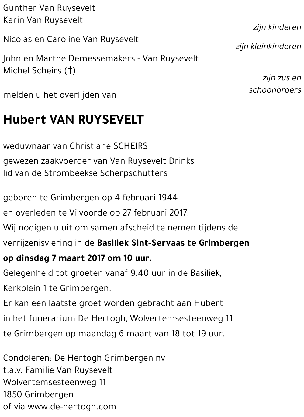 Hubert VAN RUYSEVELT