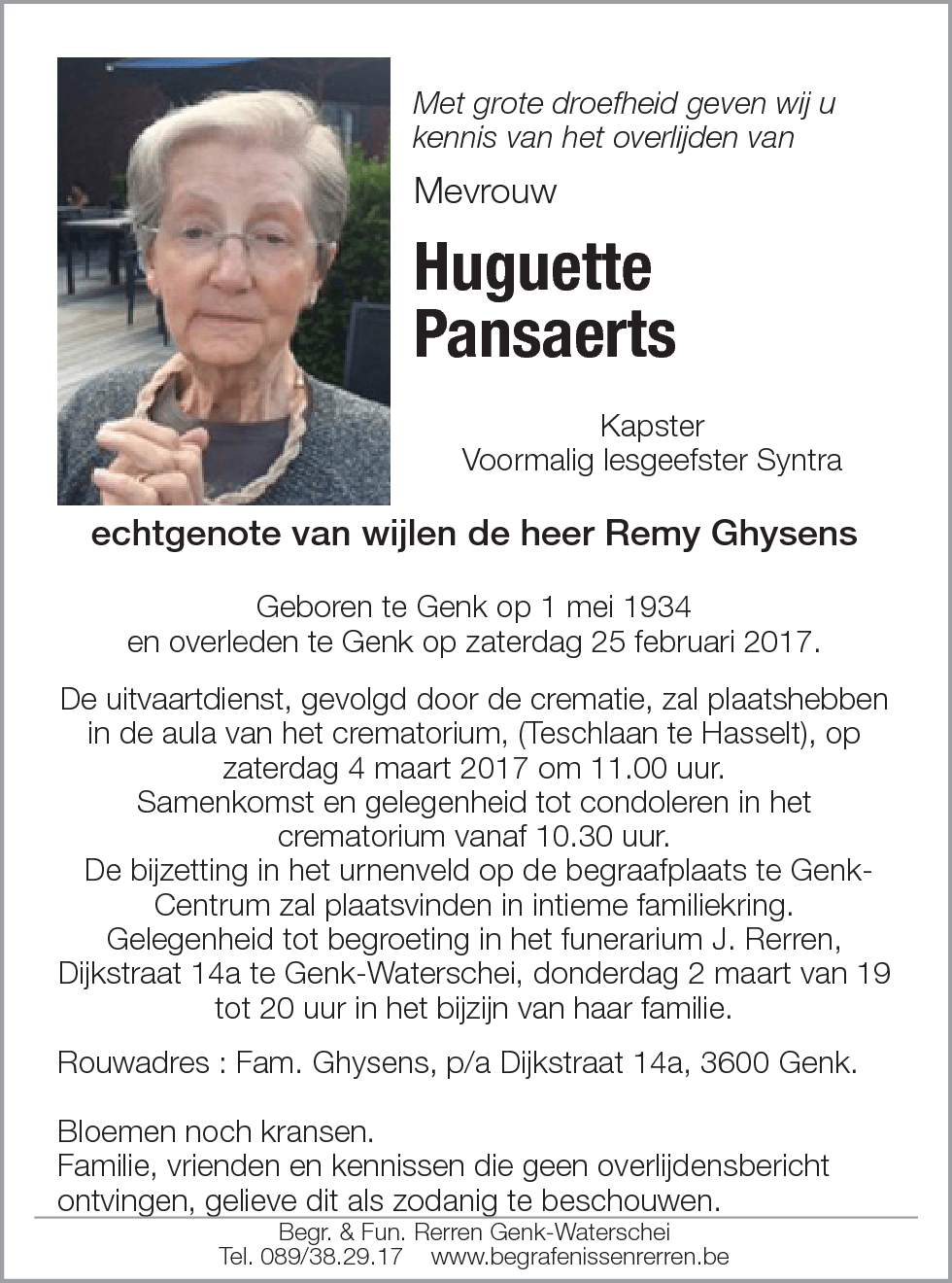 Huguette PANSAERTS