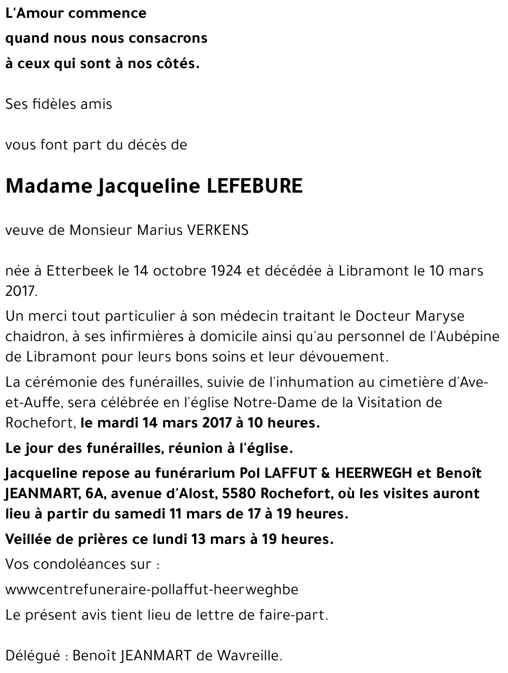 Jacqueline LEFEBURE