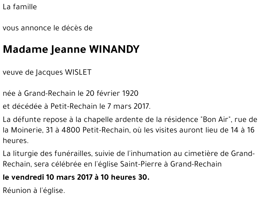 Jeanne WINANDY