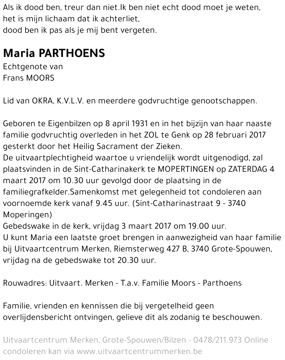 Maria PARTHOENS