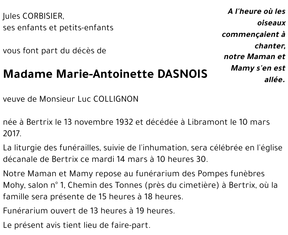 Marie-Antoinette DASNOIS