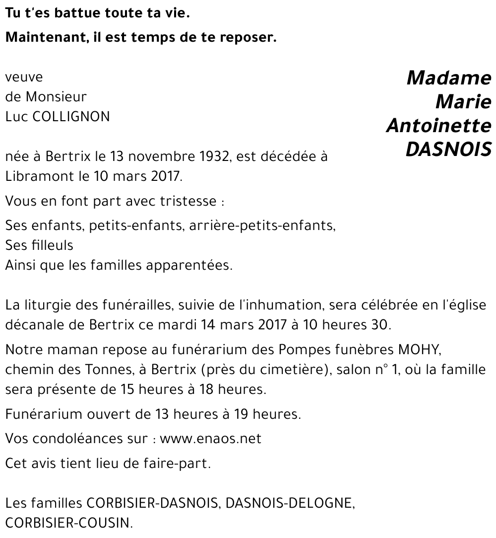 Marie-Antoinette DASNOIS