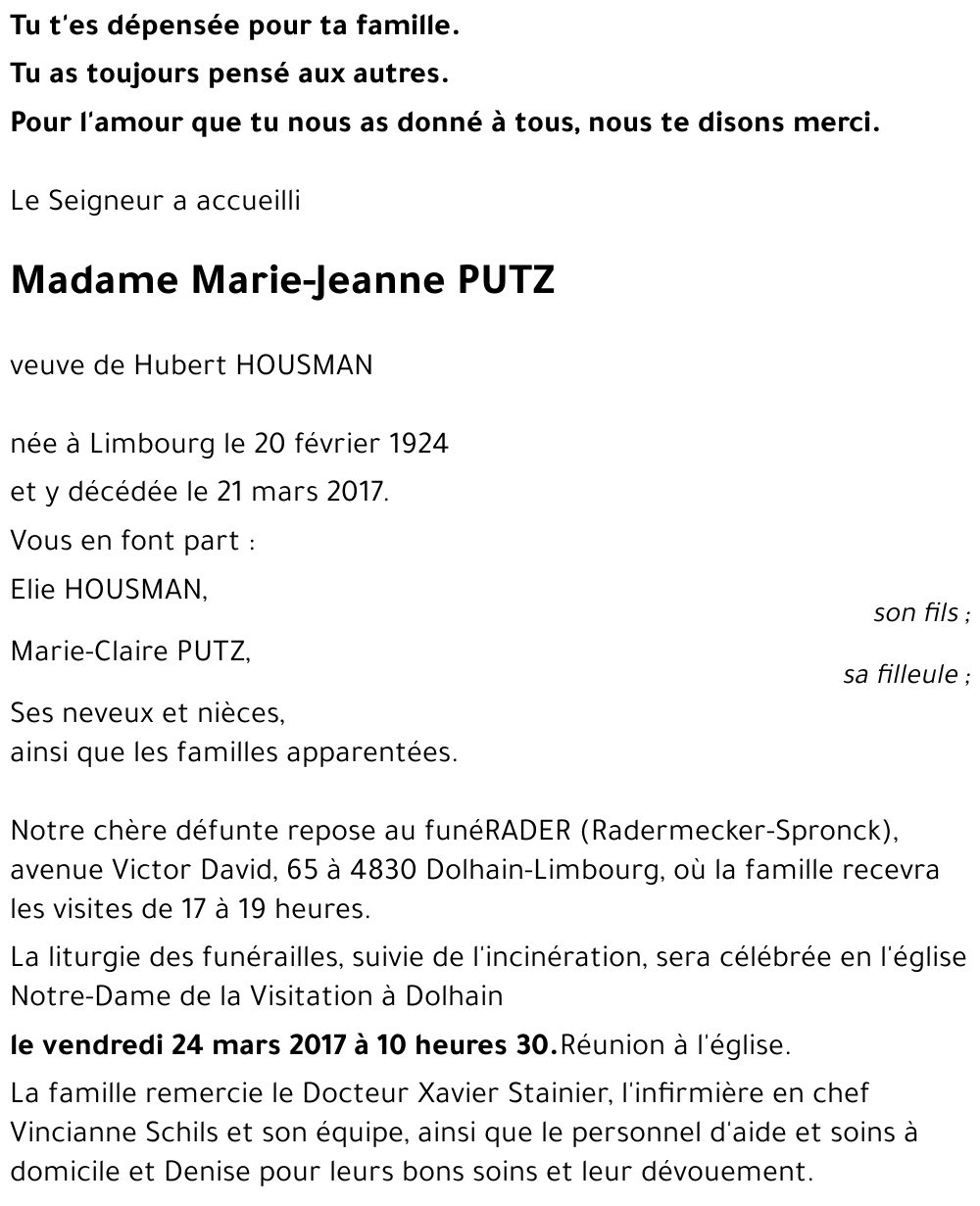 Marie-Jeanne PUTZ