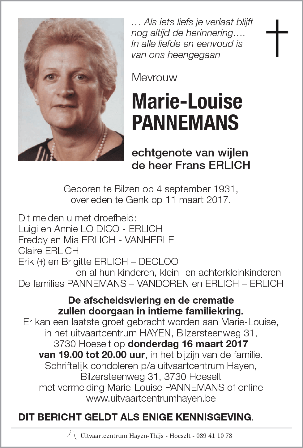 Marie-Louise PANNEMANS