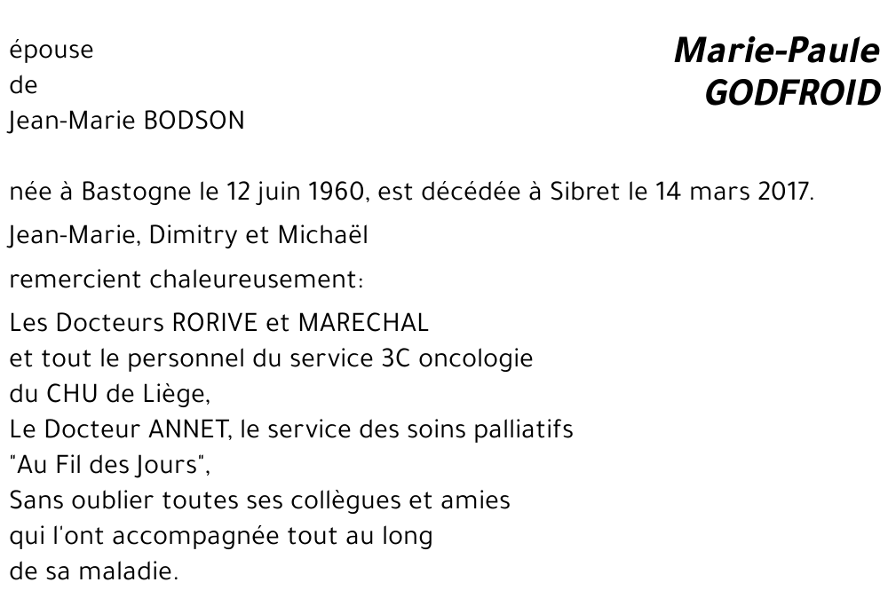 Marie-Paule GODFROID
