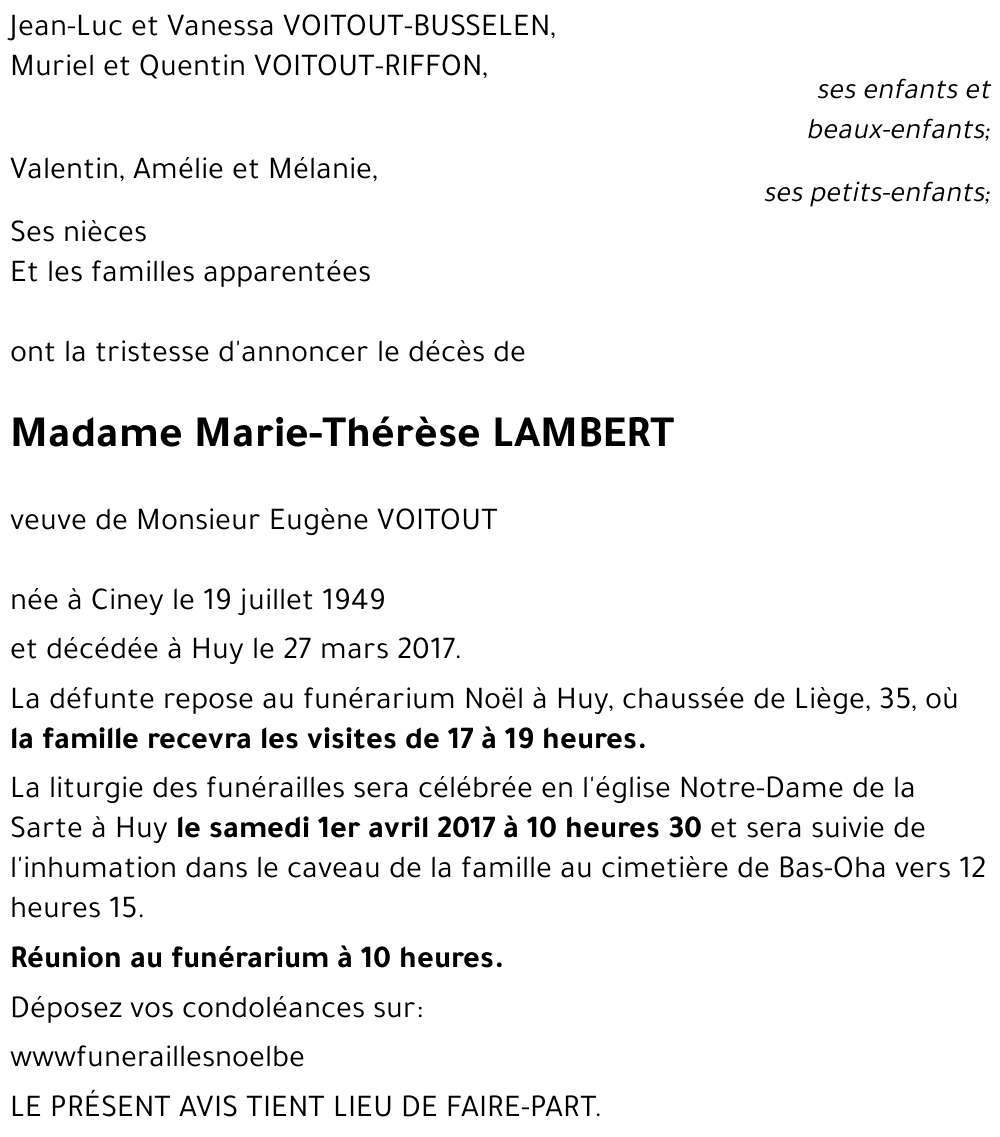 Marie-Thérèse LAMBERT