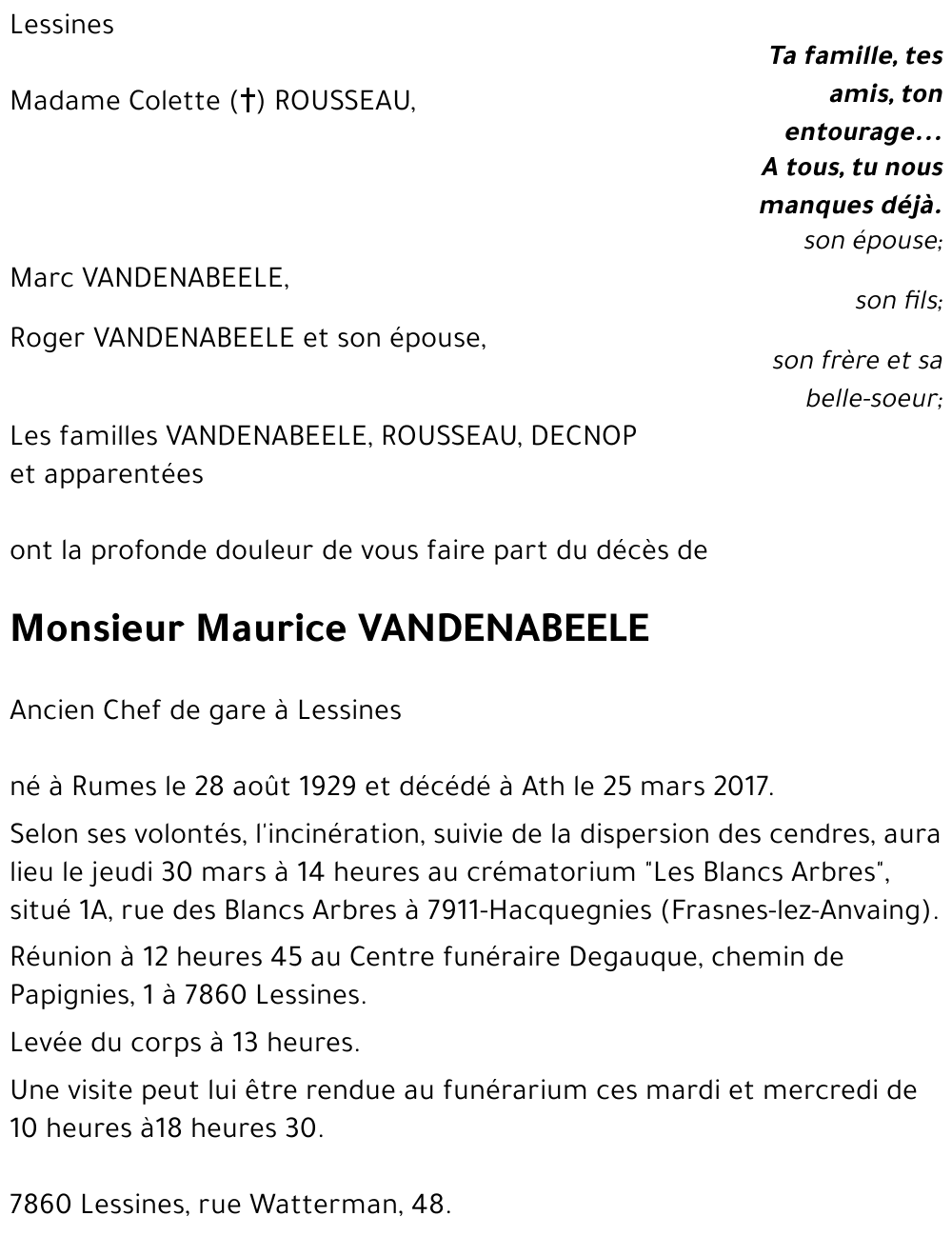 Maurice VANDENABEELE