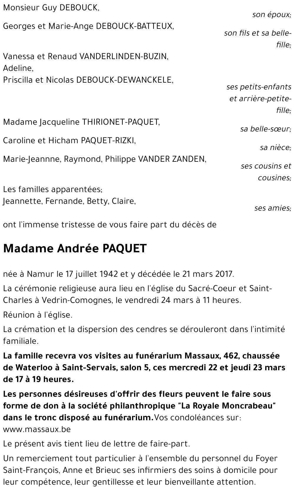 PAQUET Andrée