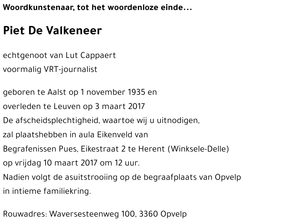 Piet De Valkeneer