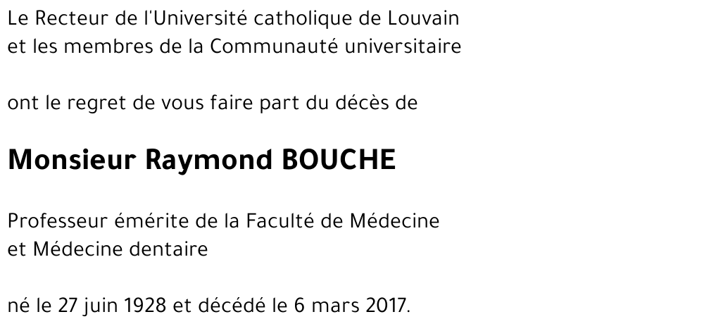 Raymond BOUCHE