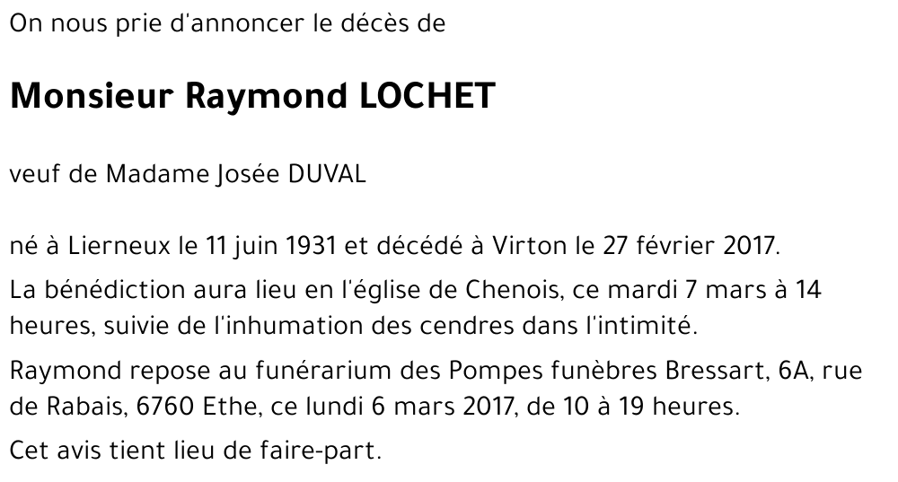 Raymond LOCHET 
