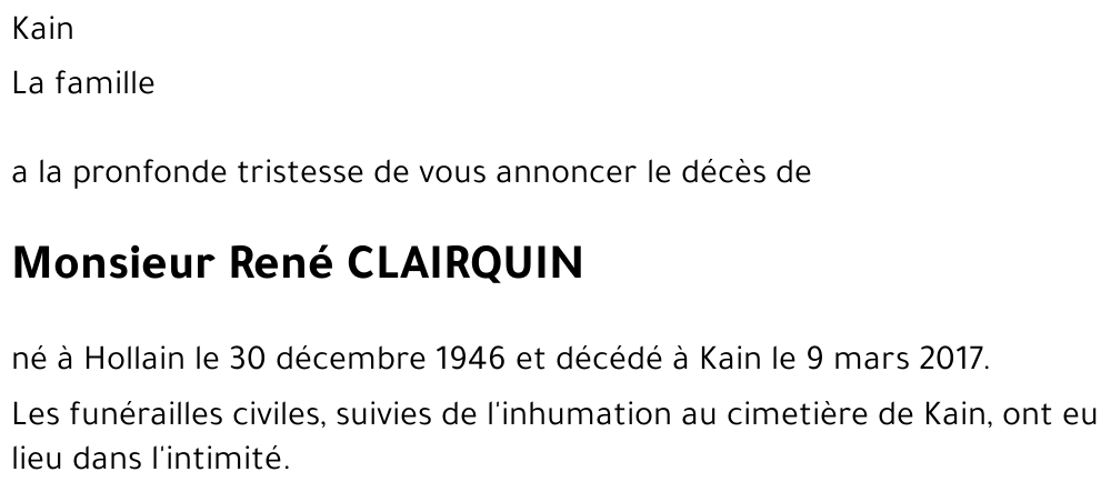 René CLAIRQUIN