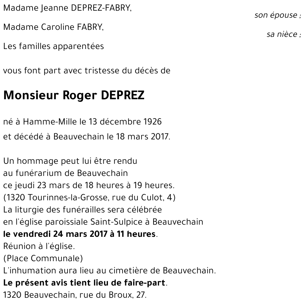 Roger DEPREZ