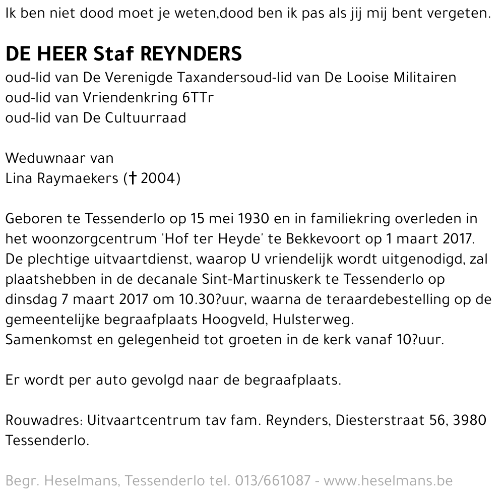 Staf Reynders