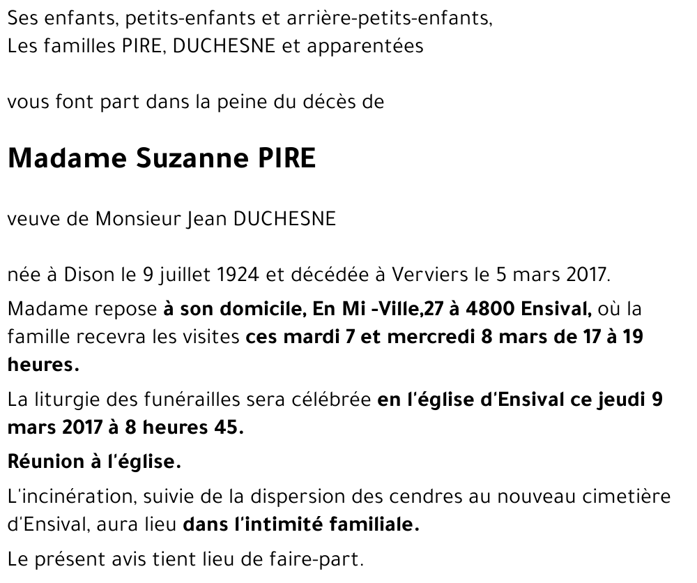 Suzanne PIRE