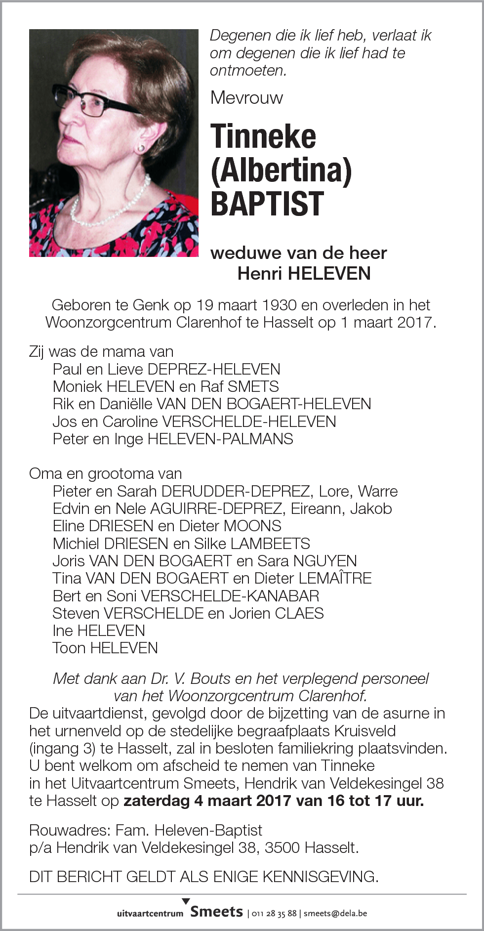 Tinneke (Albertina) Baptist