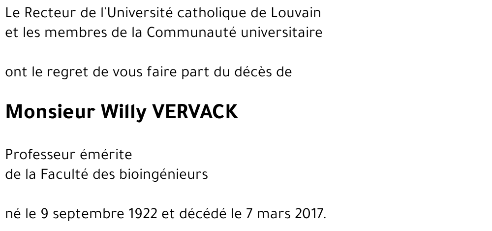 Willy VERVACK