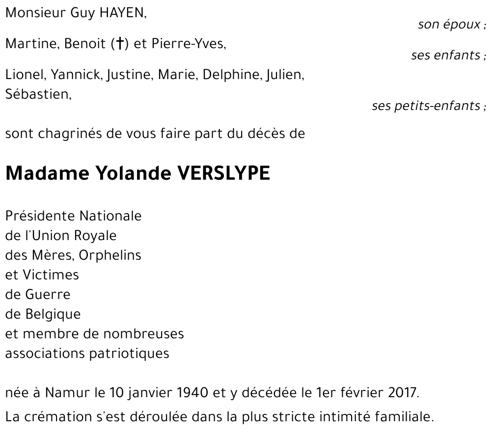 Yolande VERSLYPE