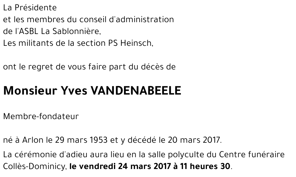 Yves VANDENABEELE