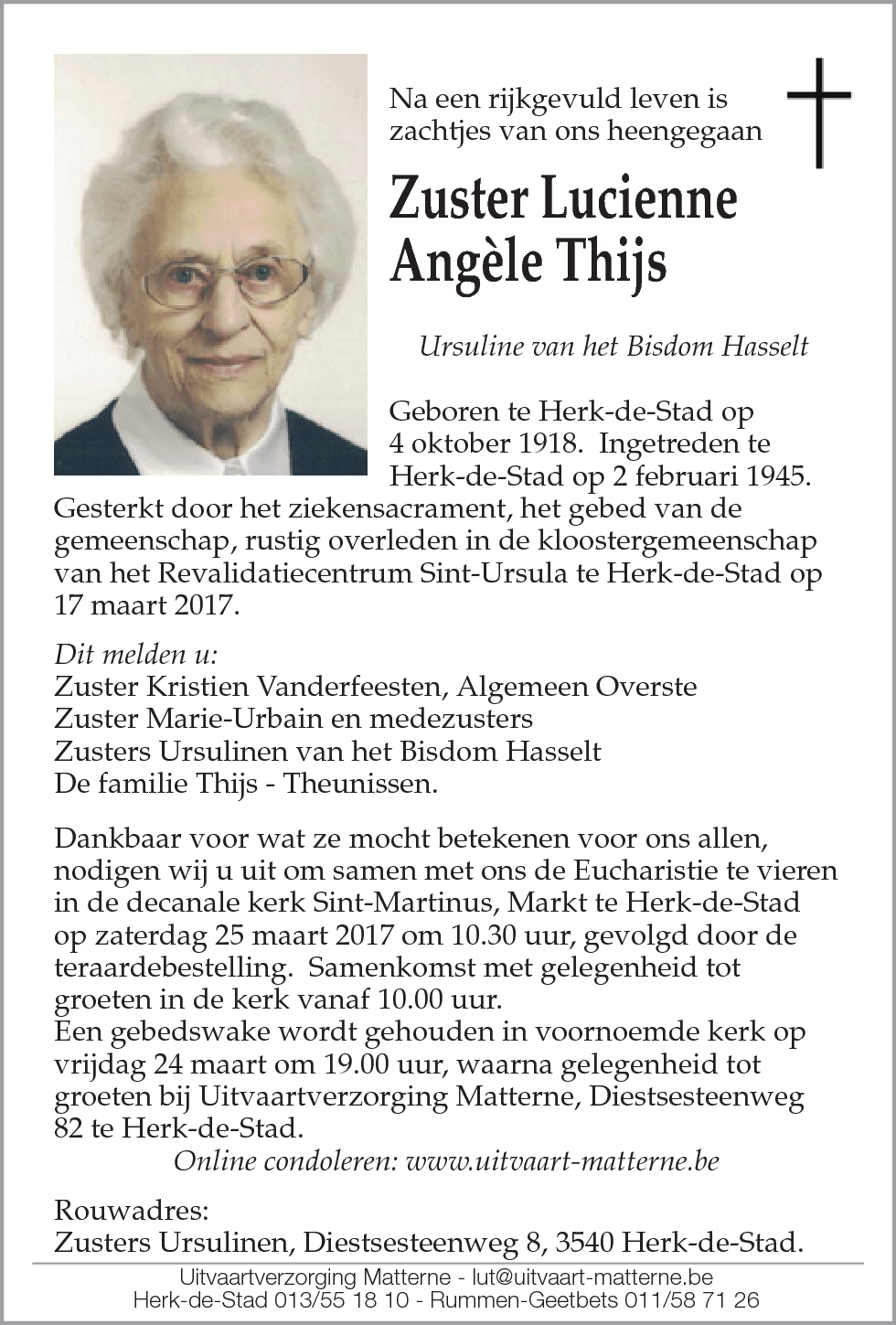 Zuster Lucienne Angèle THIJS