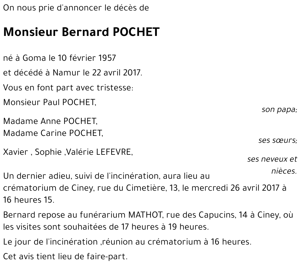 Bernard POCHET