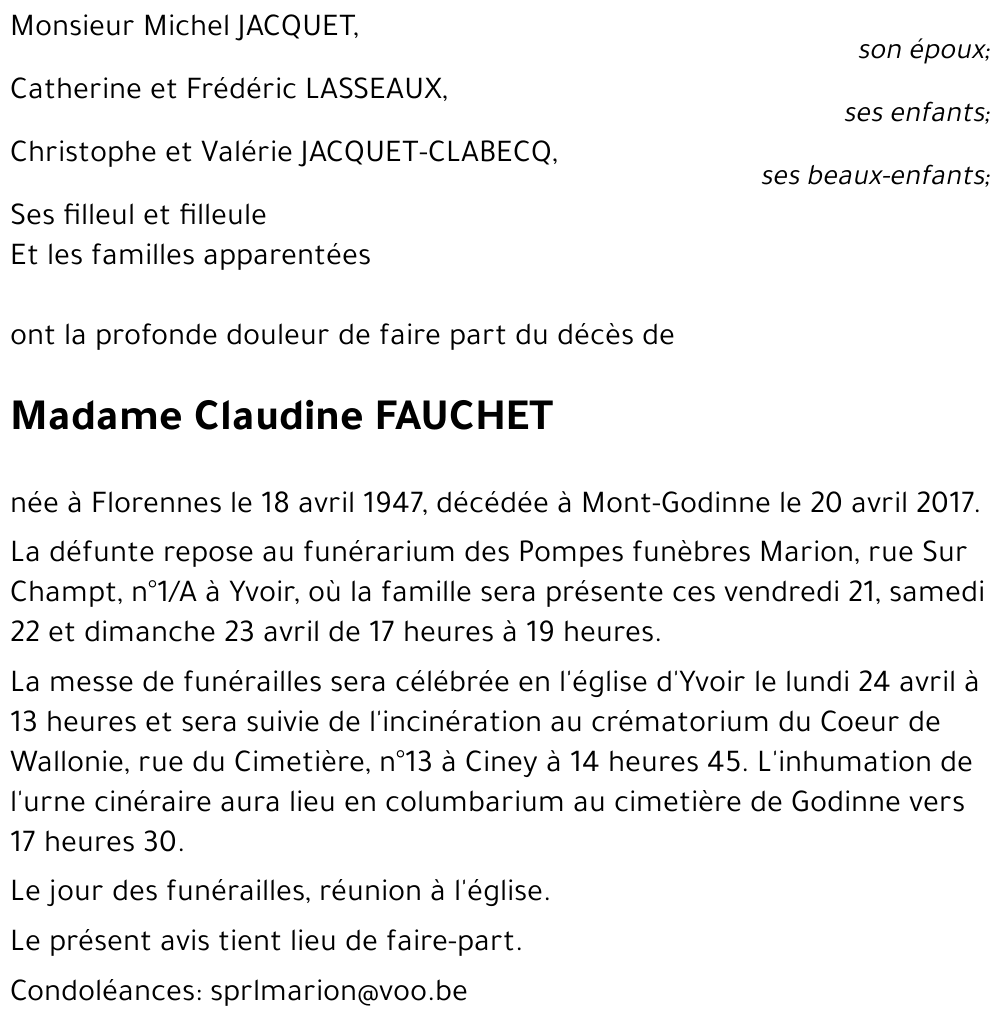 Claudine FAUCHET