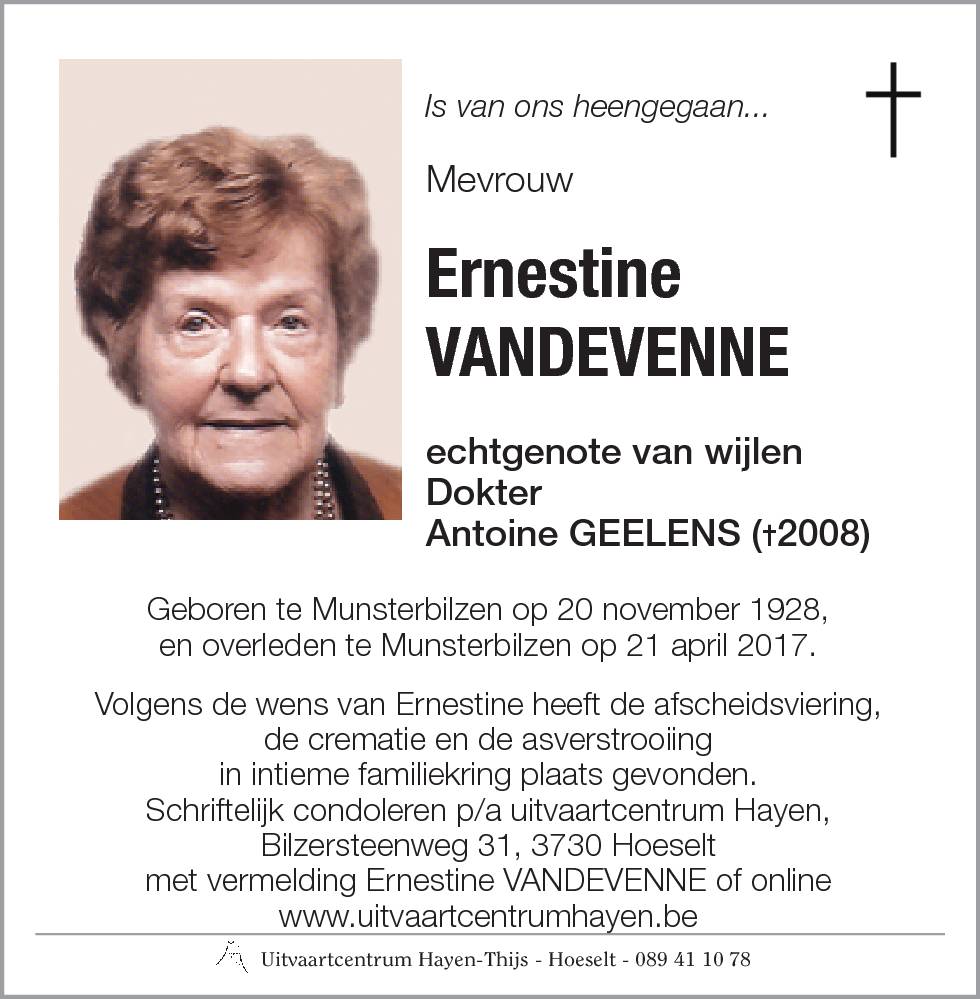 Ernestine VANDEVENNE