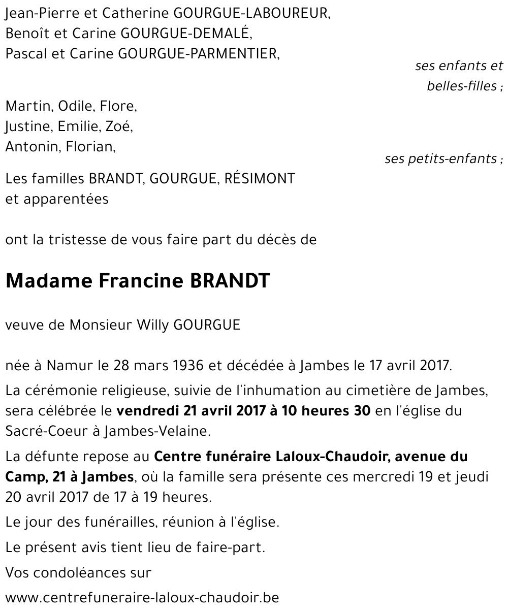 Francine BRANDT