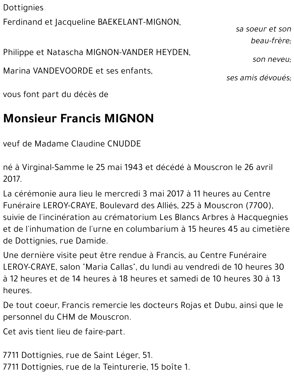 Francis MIGNON
