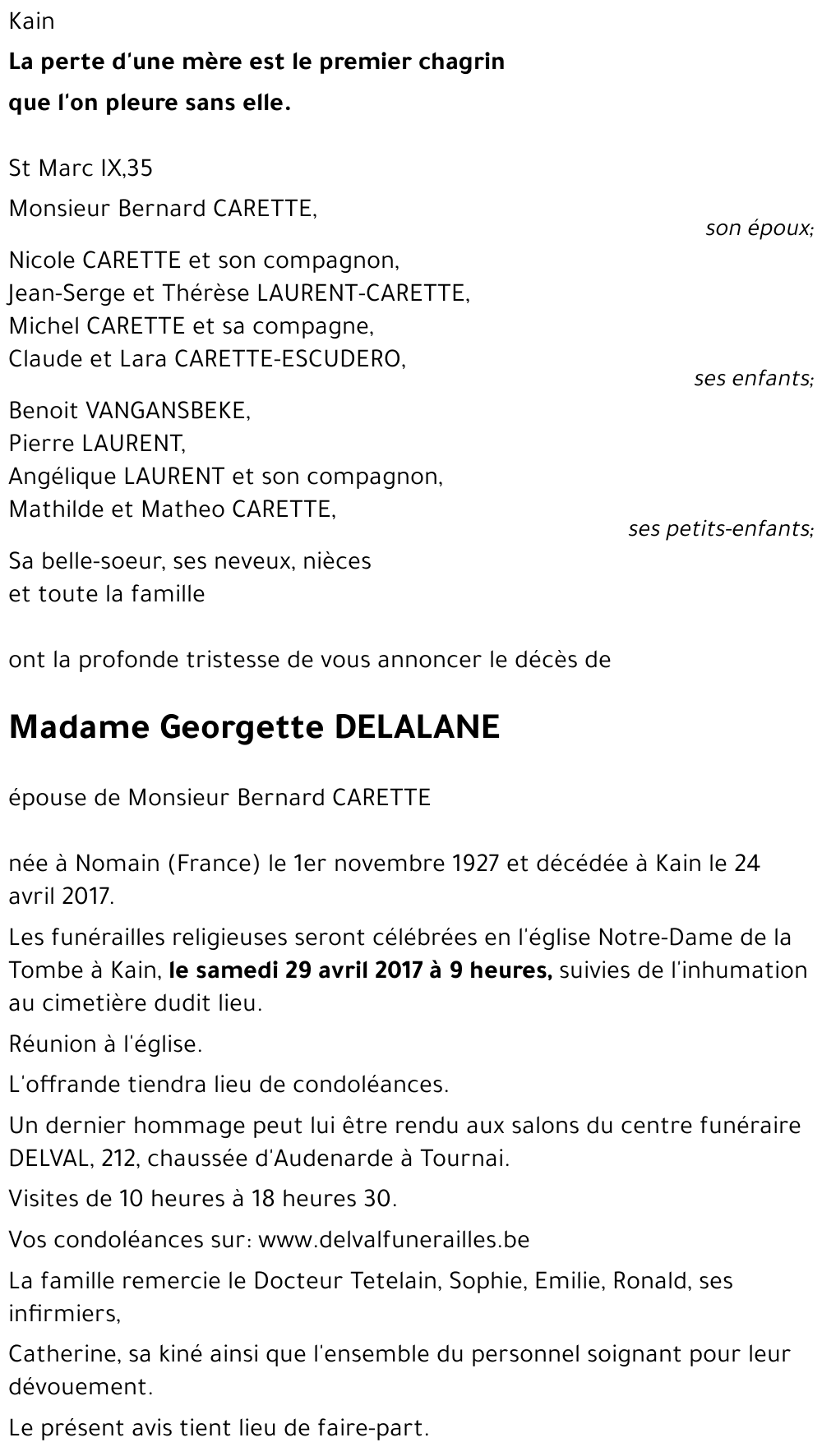 Georgette DELALANE