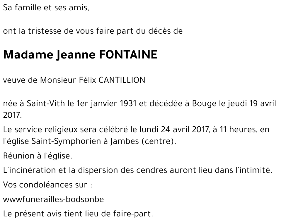 Jeanne FONTAINE