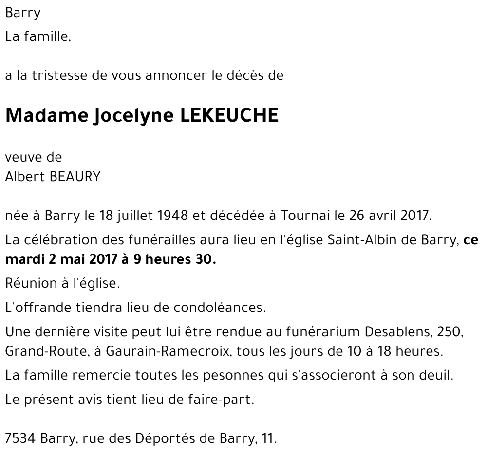 Jocelyne LEKEUCHE