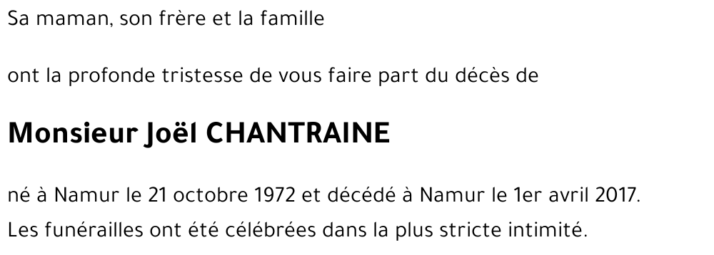 Joël CHANTRAINE