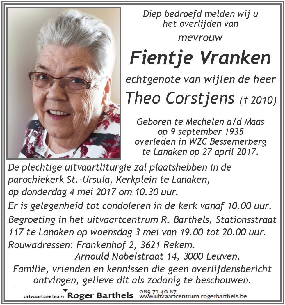 Josephina (Fientje) Vranken