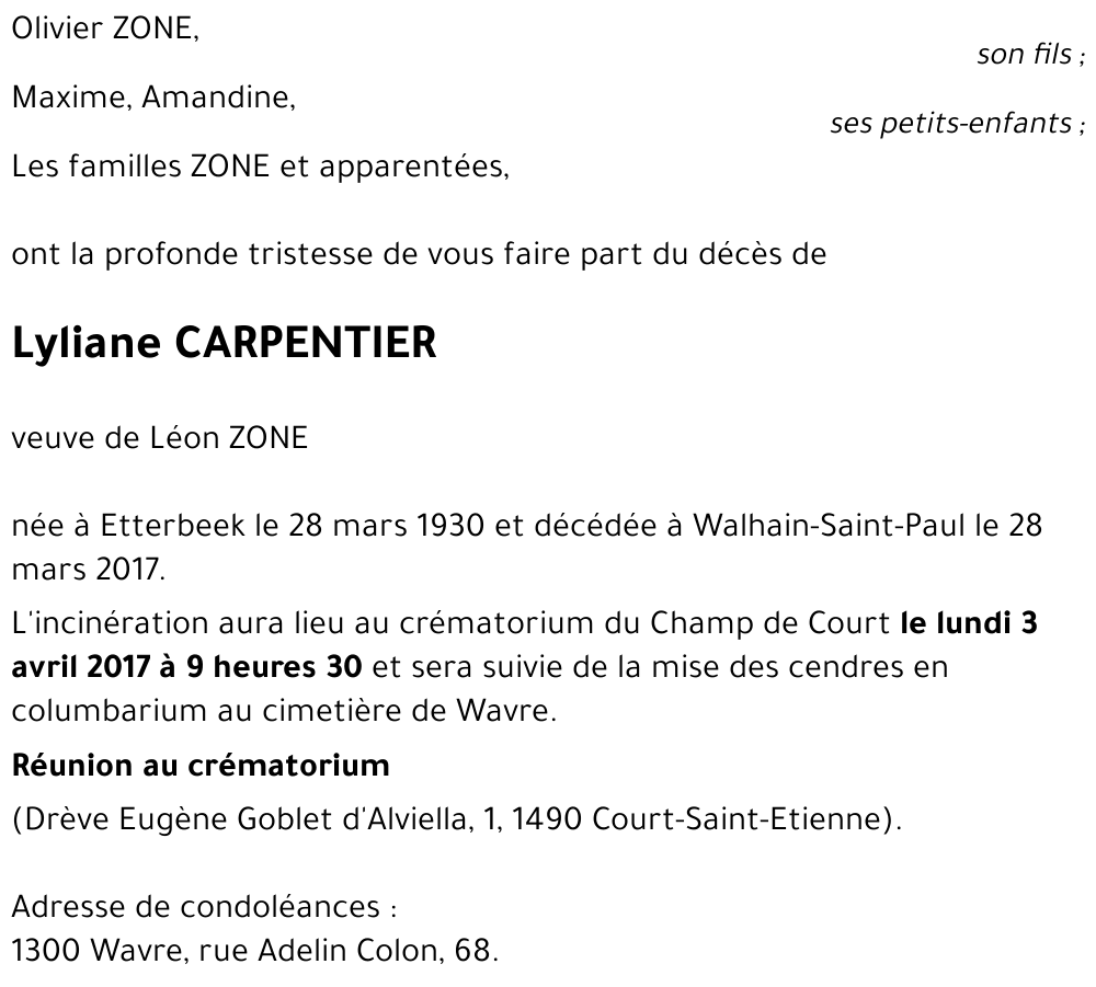 Lyliane CARPENTIER