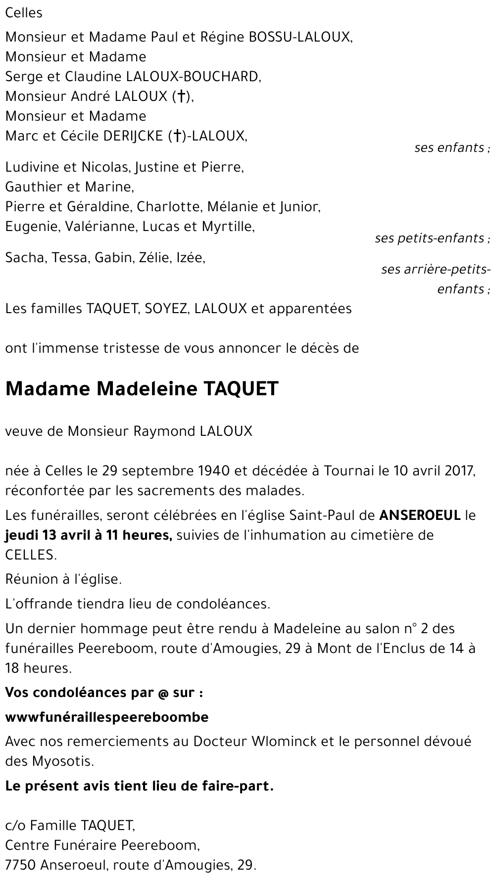 Madeleine TAQUET