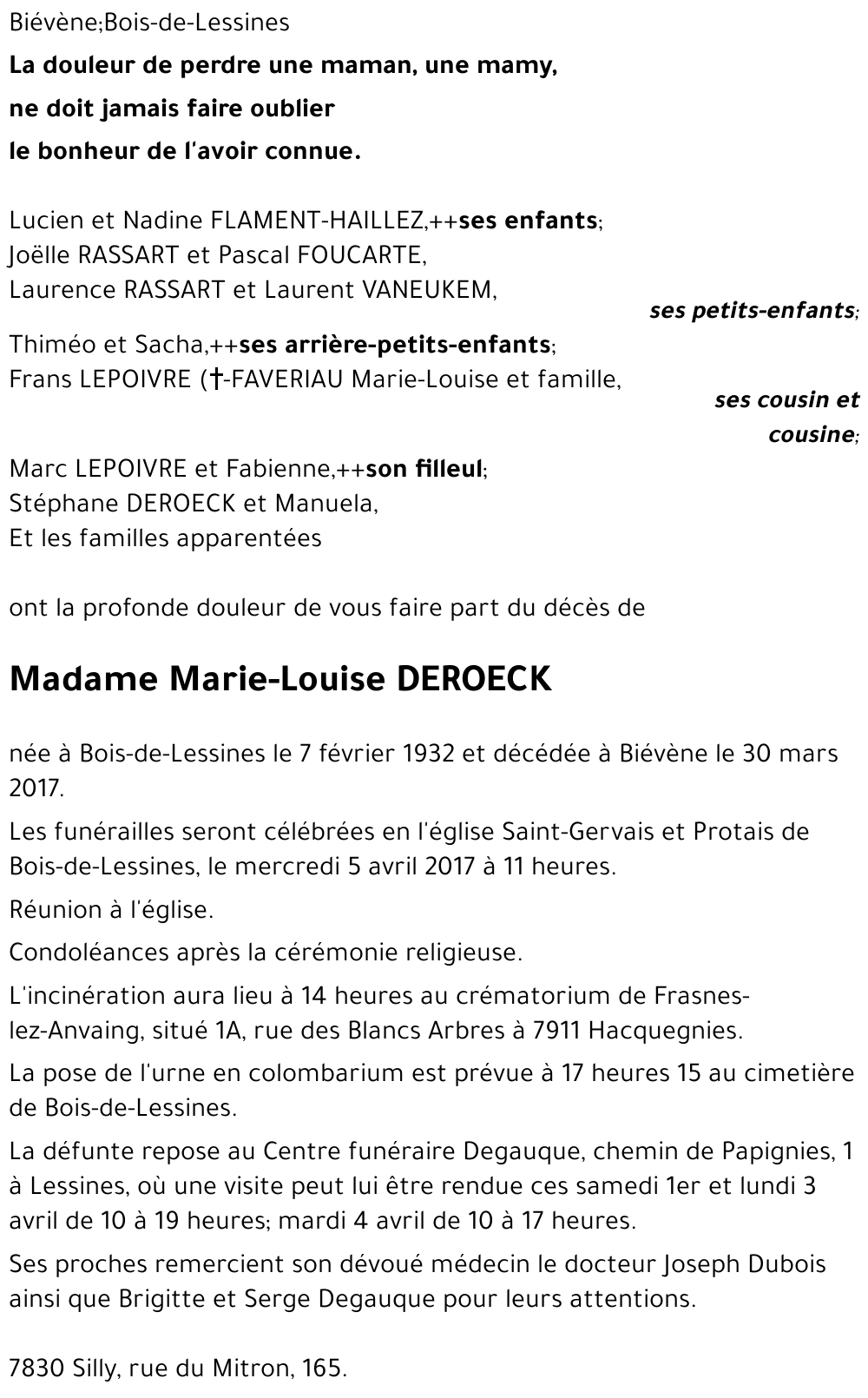 Marie-Louise DEROECK