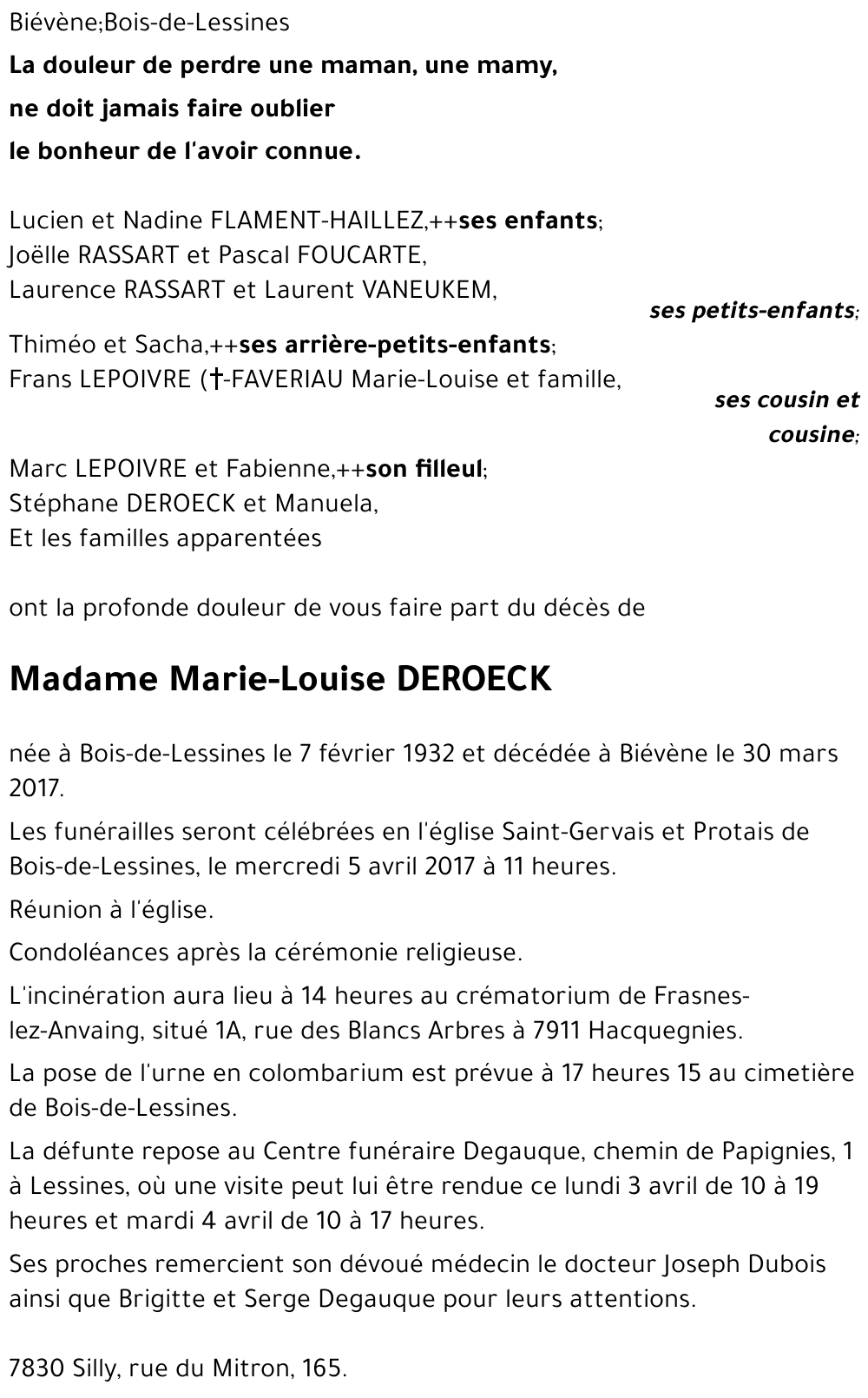 Marie-Louise DEROECK