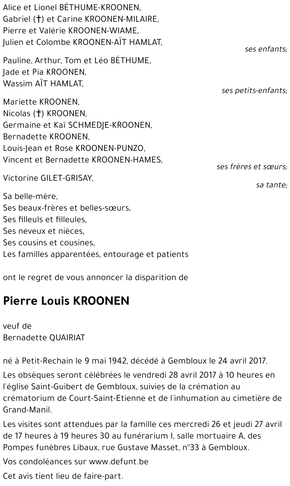 Pierre Louis KROONEN