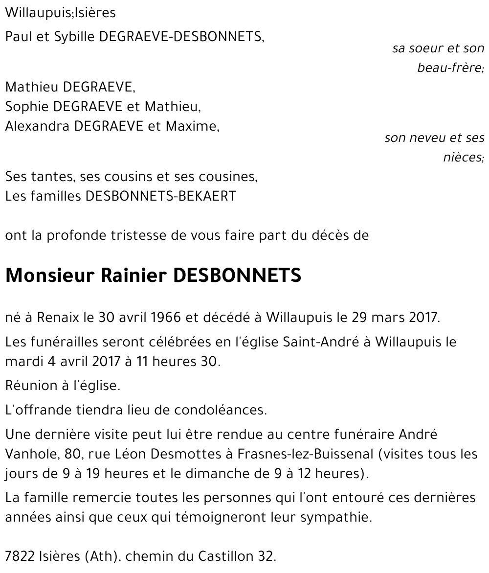 Rainier DESBONNETS