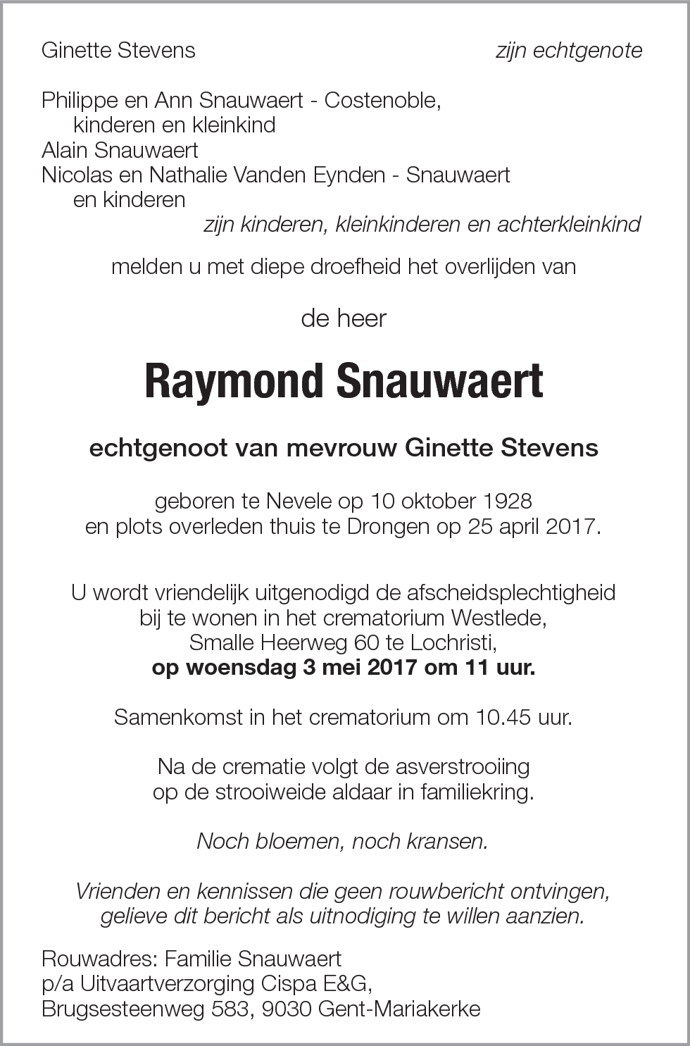 Raymond Snauwaert