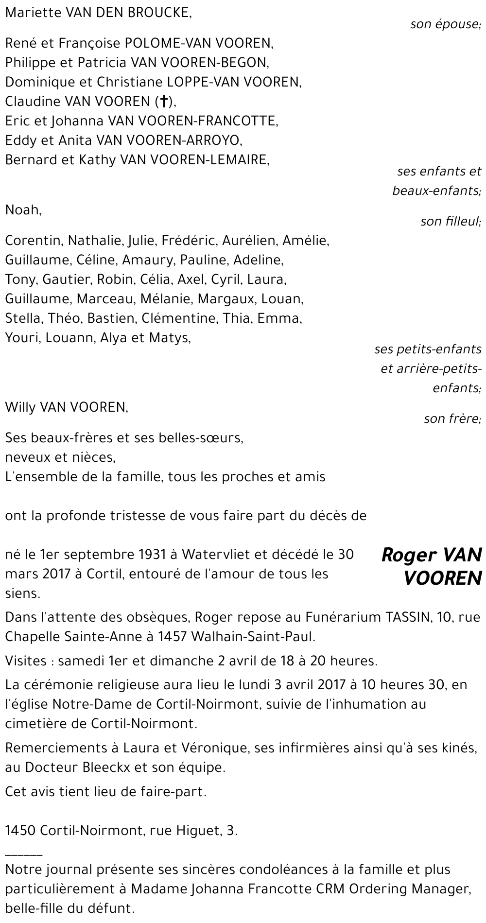 Roger VAN VOOREN