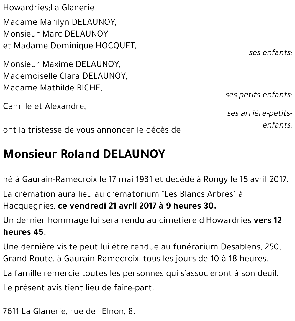Roland DELAUNOY