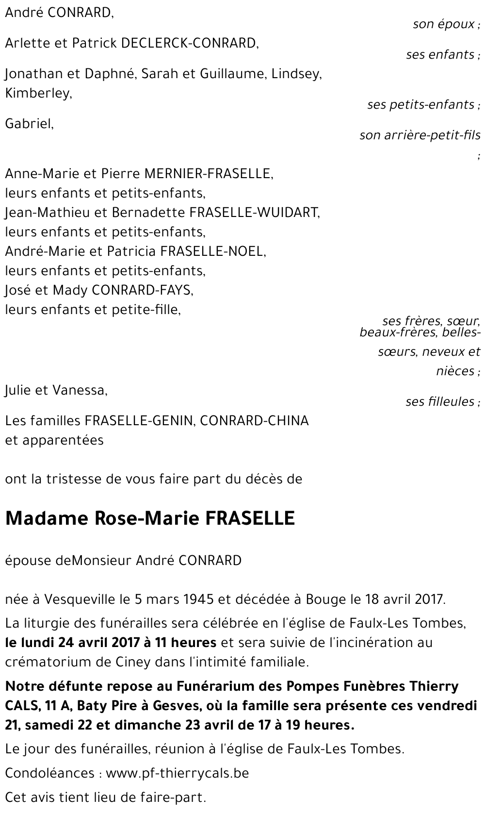 Rose-Marie FRASELLE