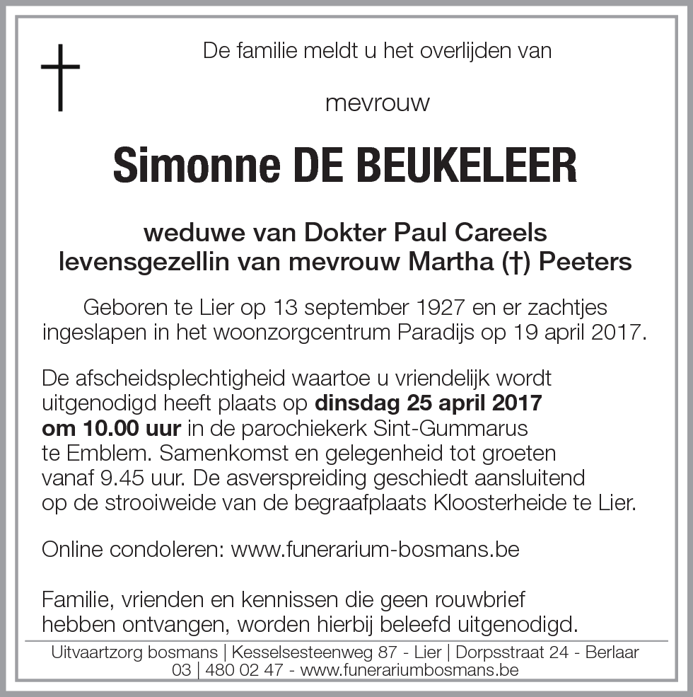 Simonne De Beukeleer